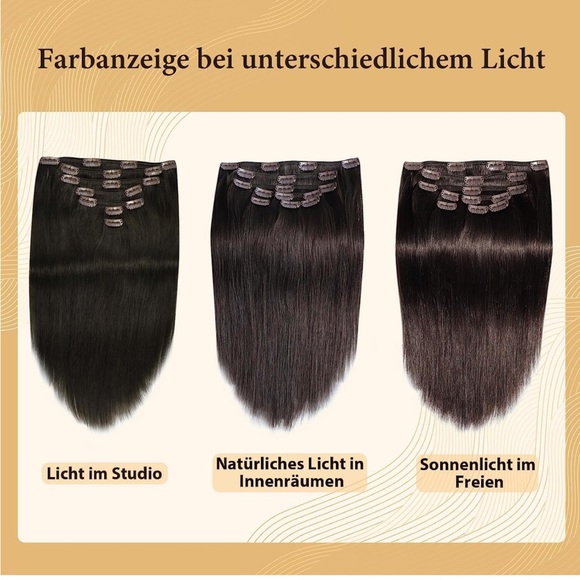 14” Clip in Hair Extensions 14 inch #2 Darkest Brown 7pcs 120g - Picture 7 of 7